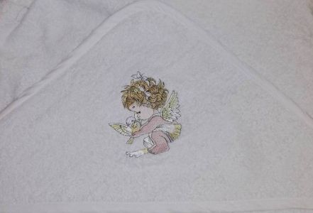 Кърпа за кръщене с качулка - Ангел със звезди