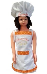Детска престилка за готвене с шапка-бродерия