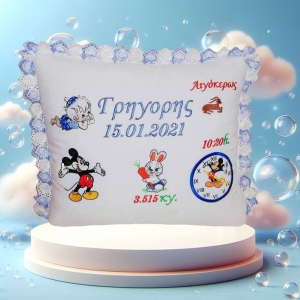 Бебешка възглавничка визитка Бродерия