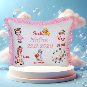 Бебешка възглавничка визитка Бродерия