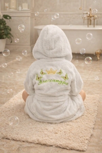 Детски халат за баня с качулка - пеперуди